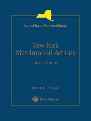 cover image of LexisNexis AnswerGuide New York Matrimonial Actions